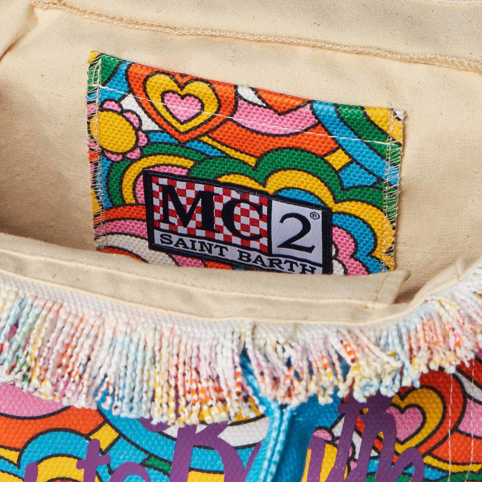 MC2 SAINT BARTH COLETTE MULTICOLOR COTTON CANVAS HANDBAG