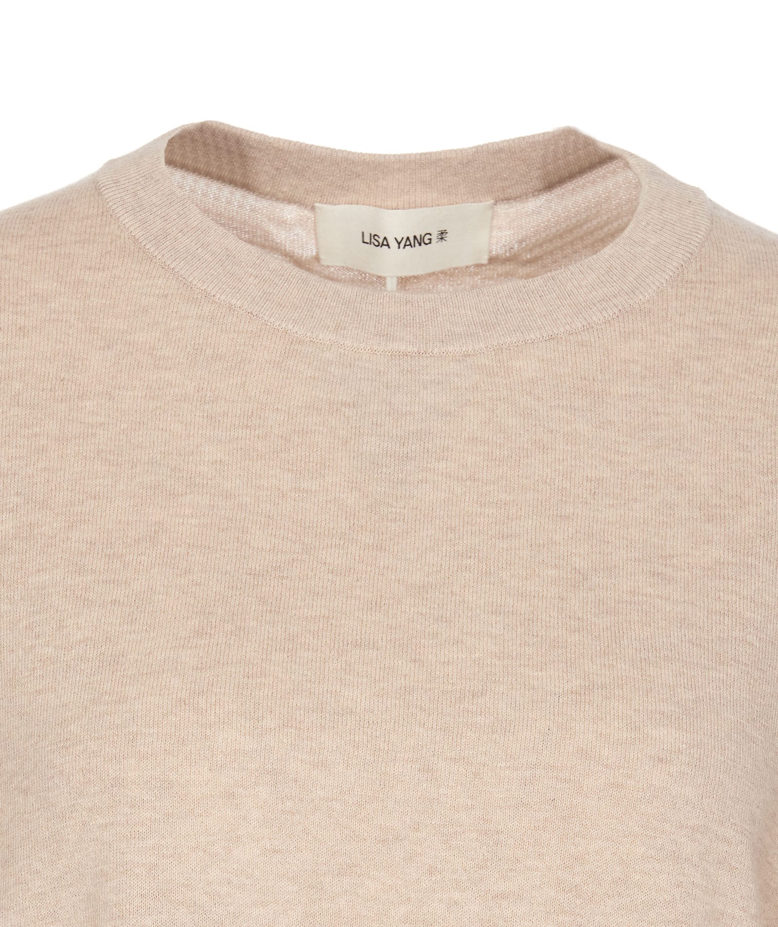 Lisa Yang Short-sleeved Knitted Top In Beige