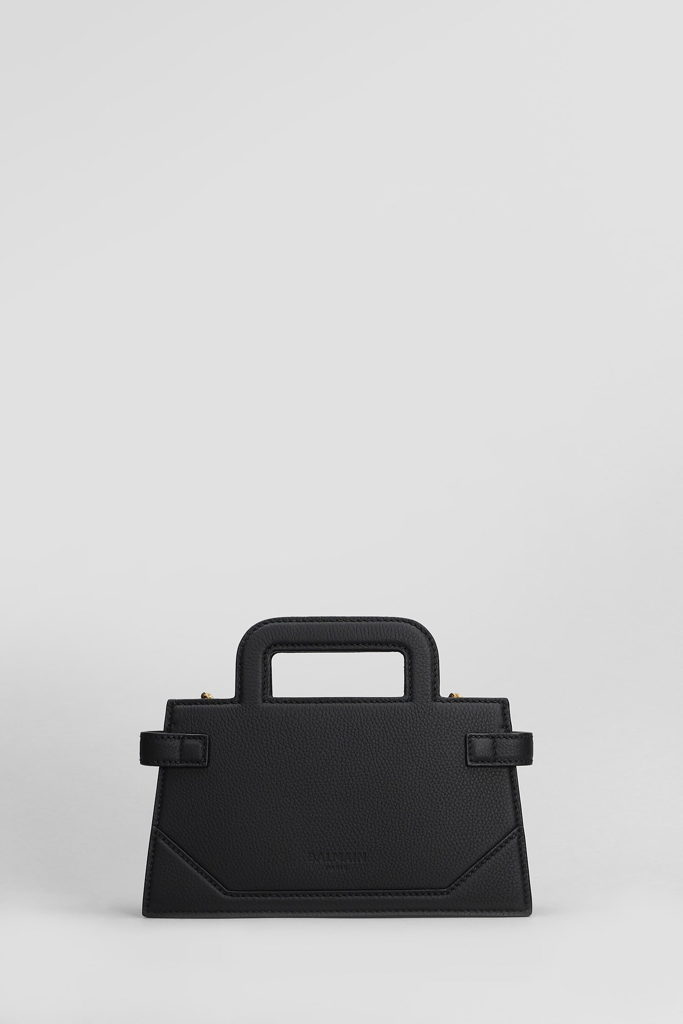 Shop Balmain B Buzz Mini Shoulder Bag In Black Leather