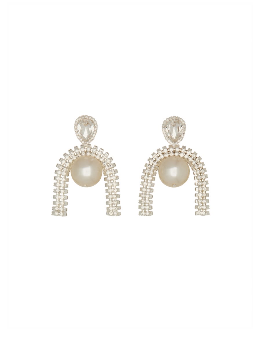 Shop Magda Butrym Earrings With Pendants In Silver