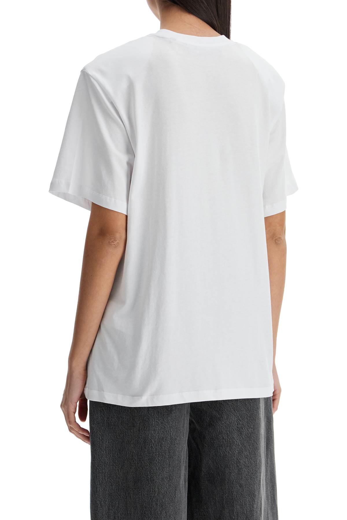 Rotate Birger Christensen Rotate T Shirt With Logo Embroidery In Bright White (white)