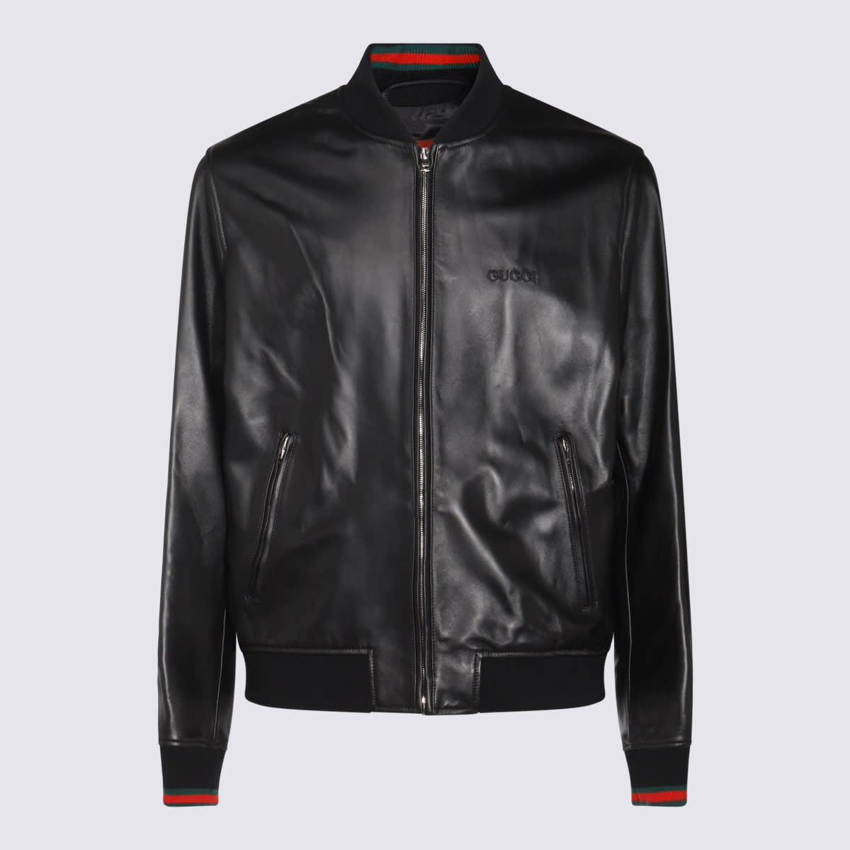 Shop Gucci Black Leather Jacket