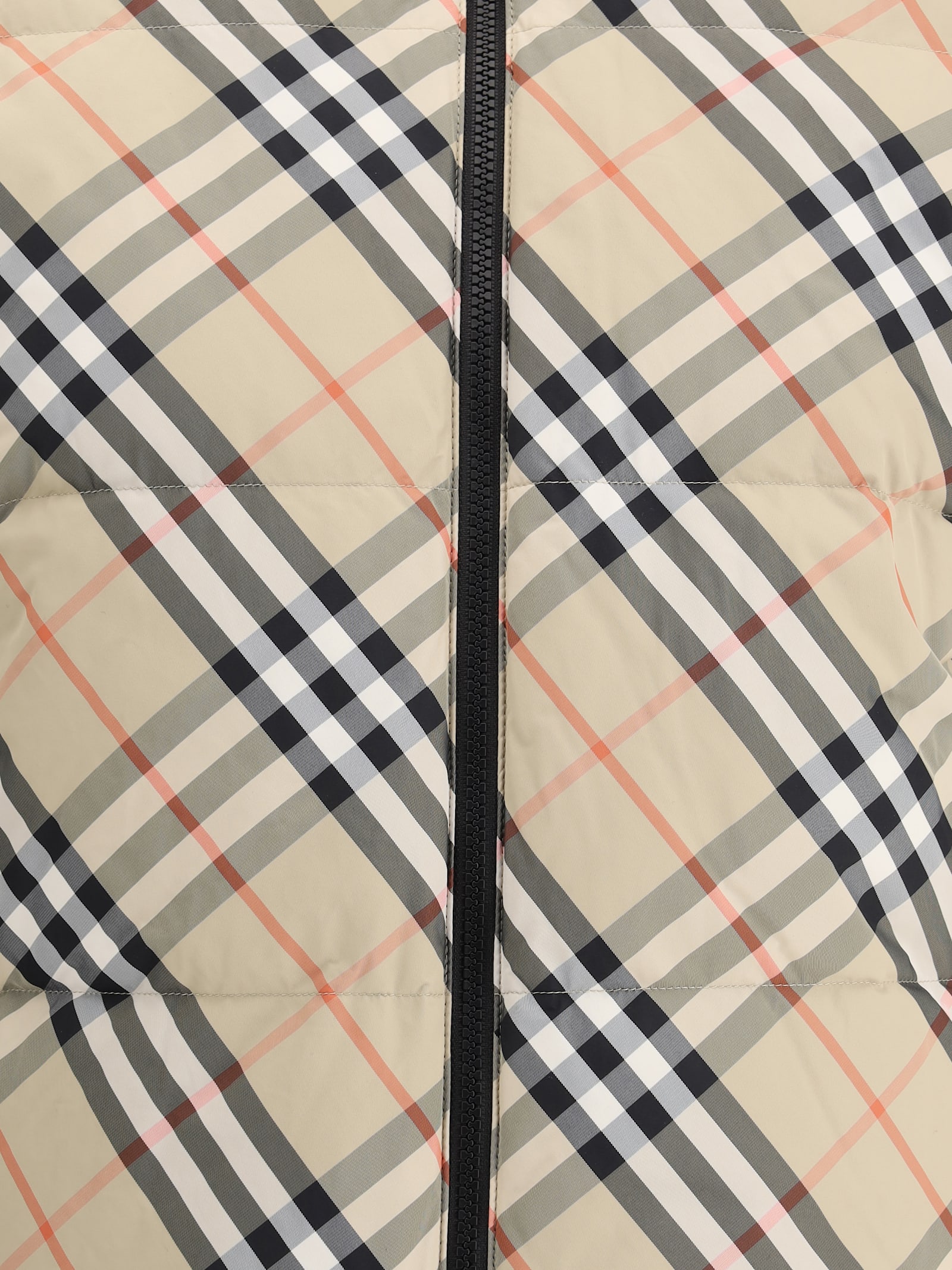 Shop Burberry Reversible Down Jacket In Sand Ip Check