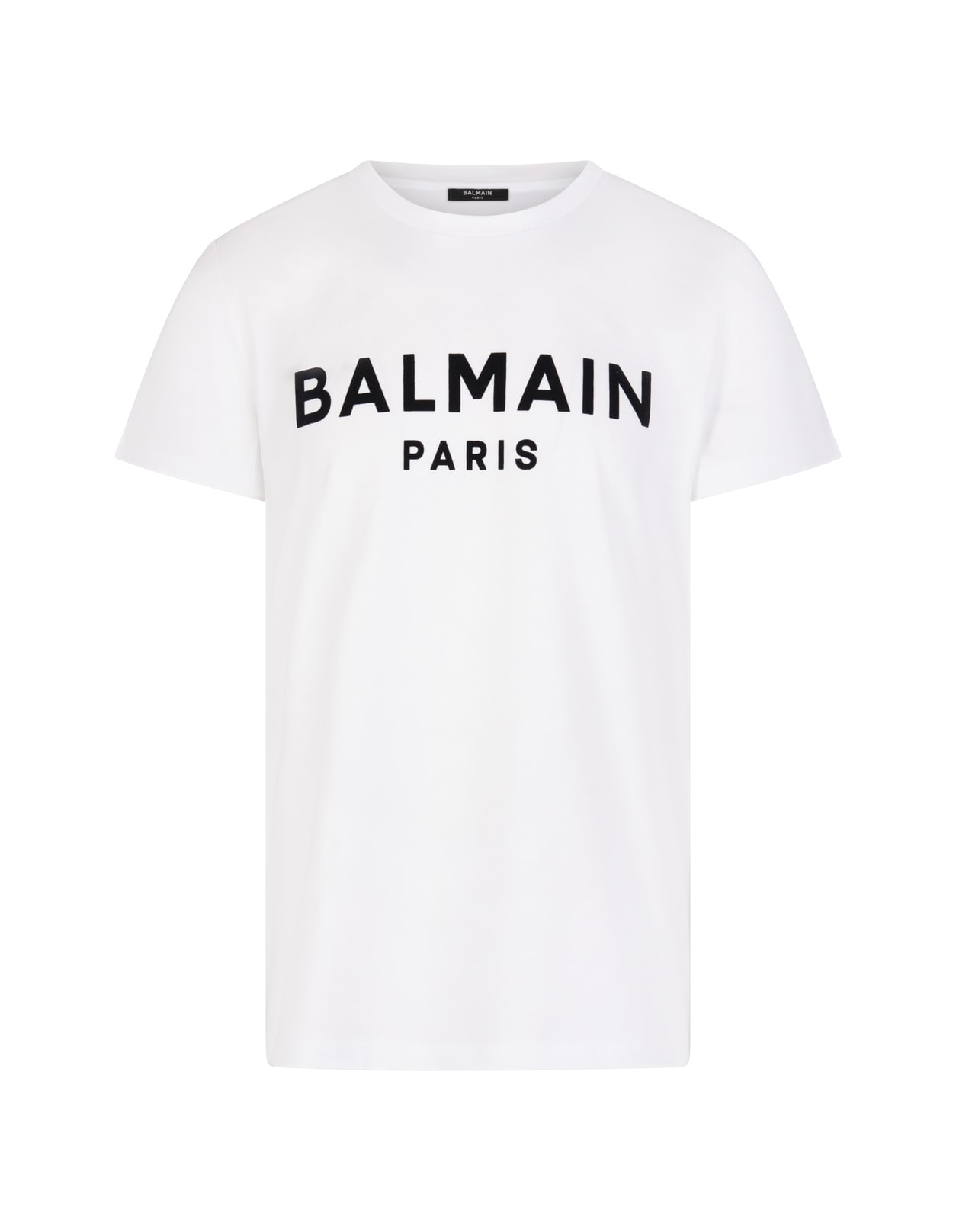 Balmain Man White T-shirt With Contrast Logo