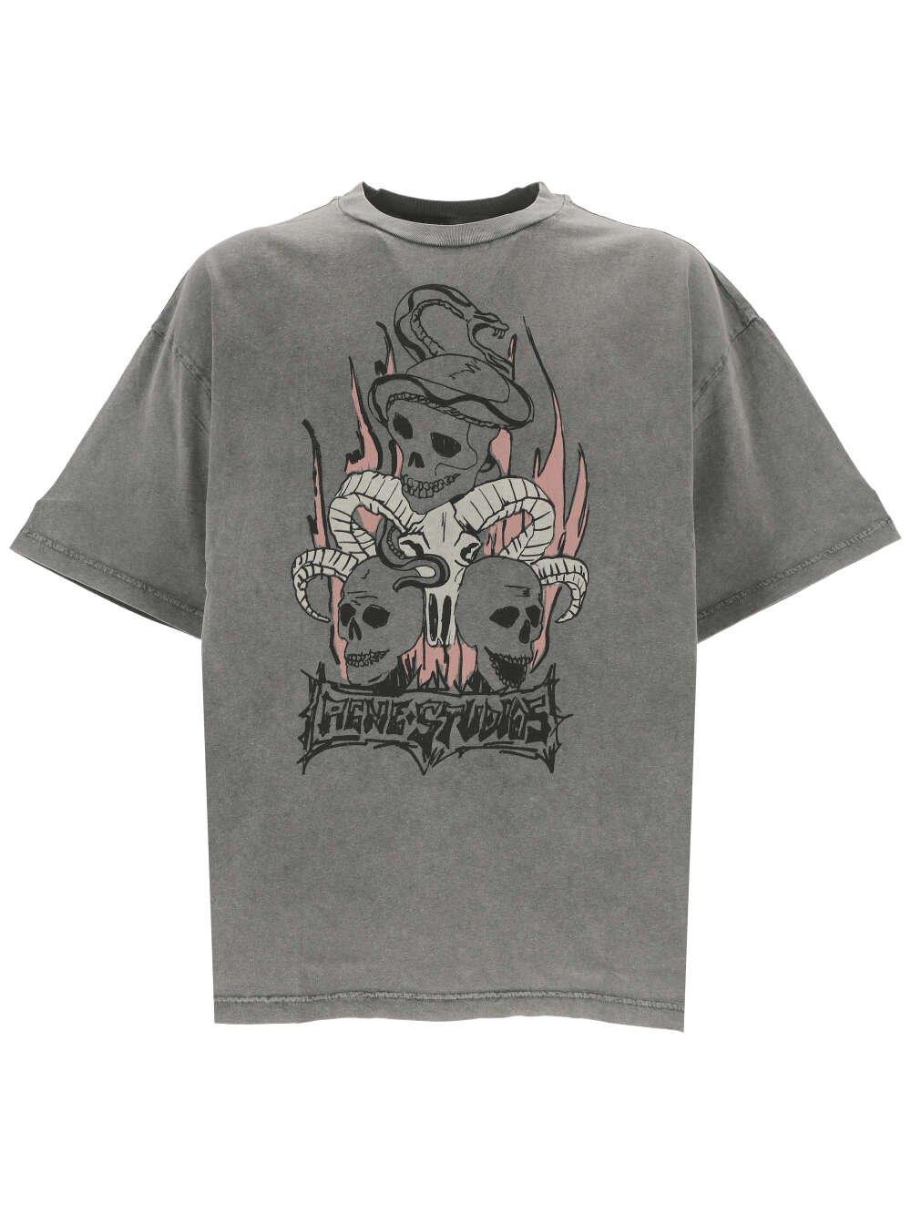 Skull Printed Crewneck T-shirt