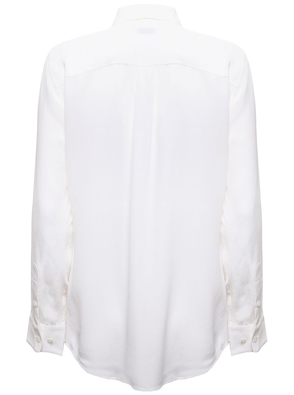 Shop Equipment Slim Signature Silk White Shirt Woman In Bianco