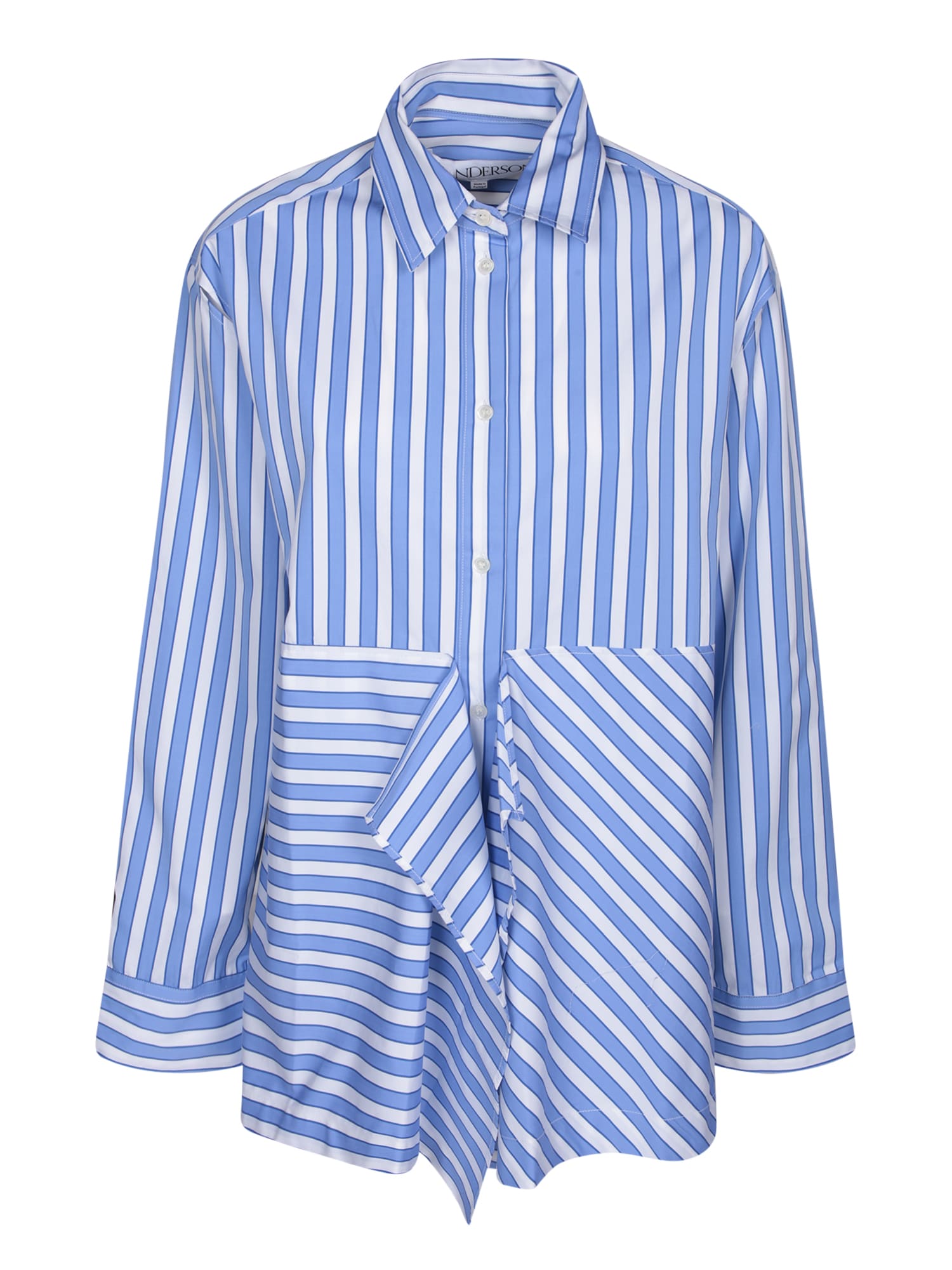 Shop Jw Anderson Drapared Blue/white Shirt