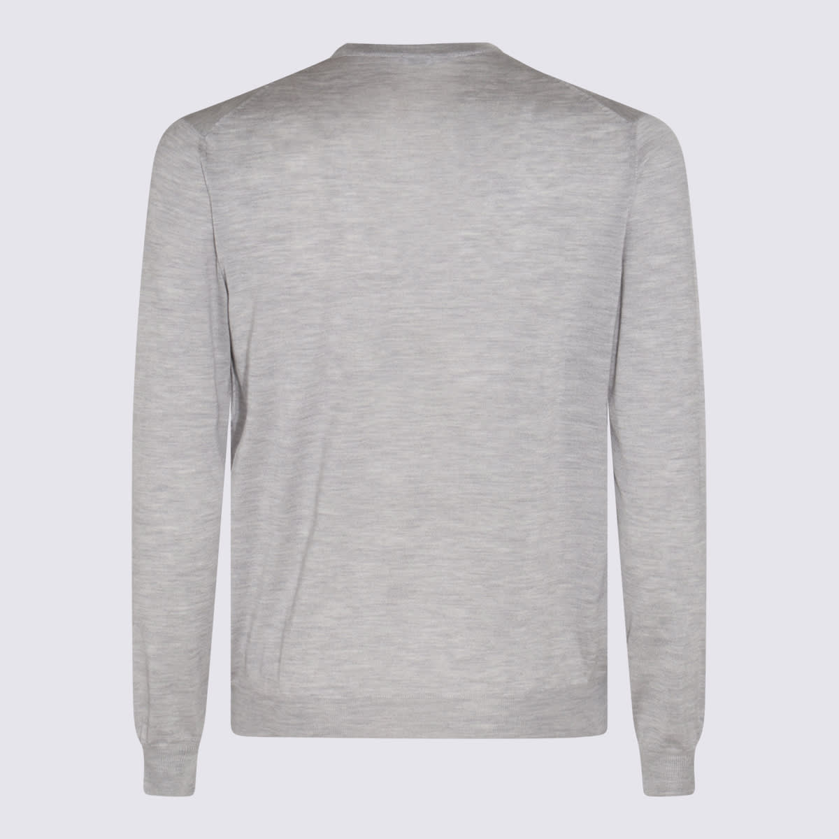 Malo Crewneck Sweater With Long Sleeves And Ribbed Cuffs In Grey