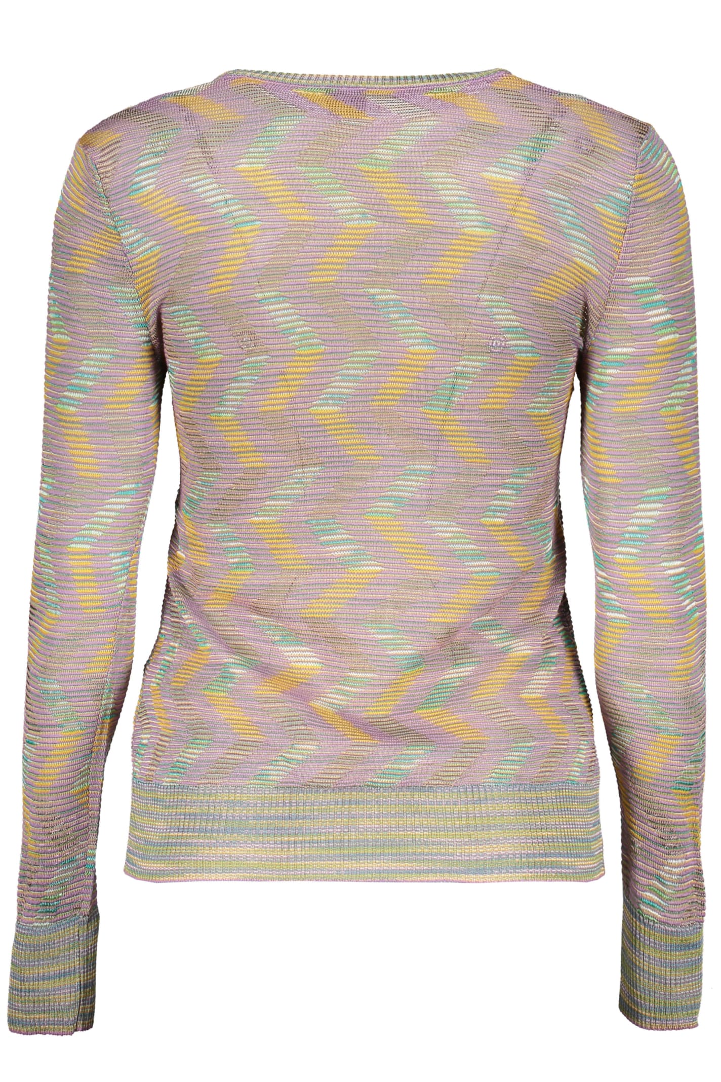 Shop M Missoni Long Sleeve Crew-neck Sweater In Lilac