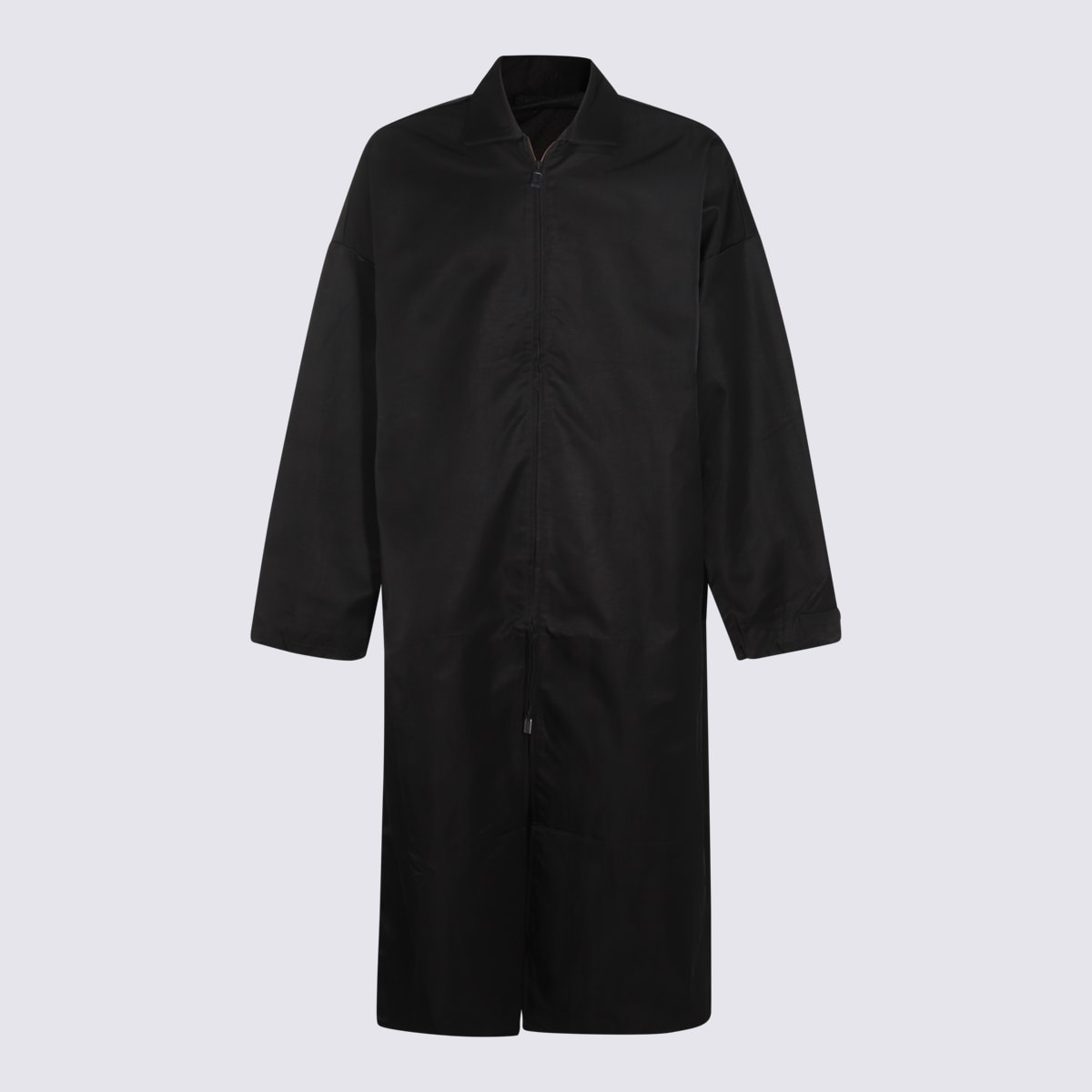 Black Nylon Trench Coat