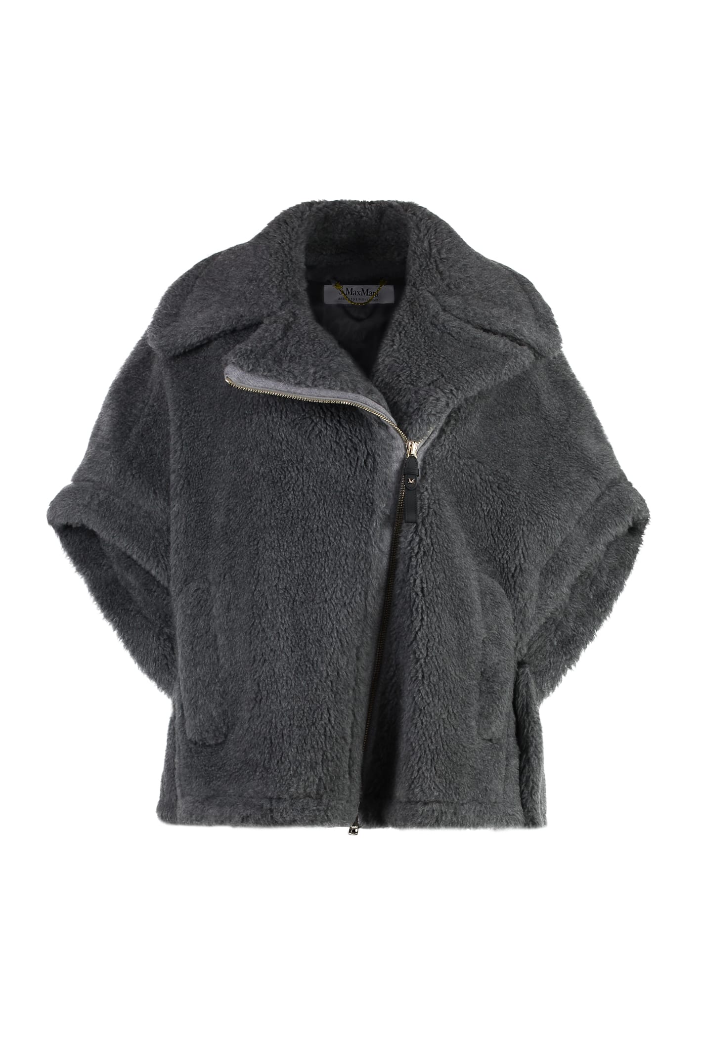 Shop Max Mara Newmanto Vegan Fur Jacket In Grey