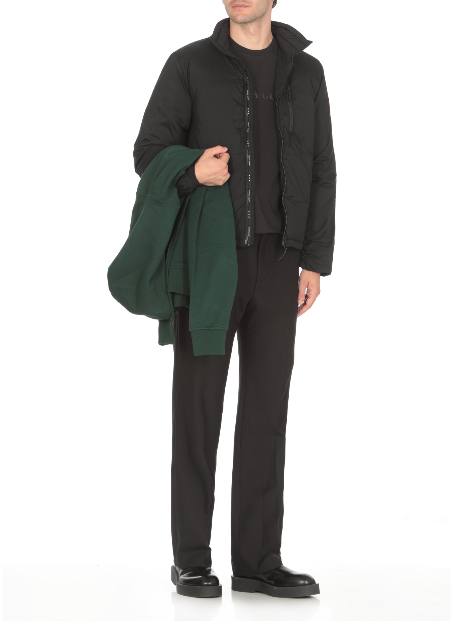 Canada Goose High Neck Down Jacket With Zip Pockets In Black
