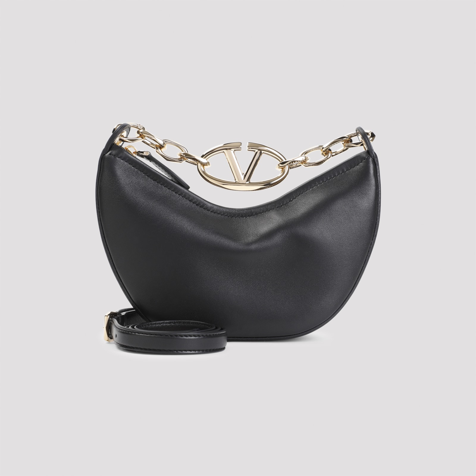 Valentino Vlogo Moon Shoulder Bag In No Nero