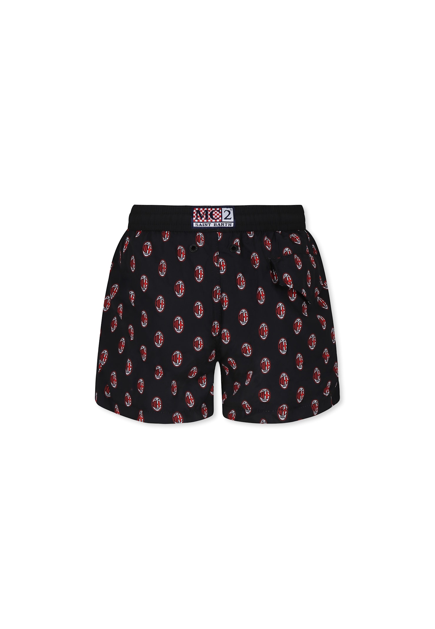Mc2 Saint Barth Milan-print Swim Shorts In Black