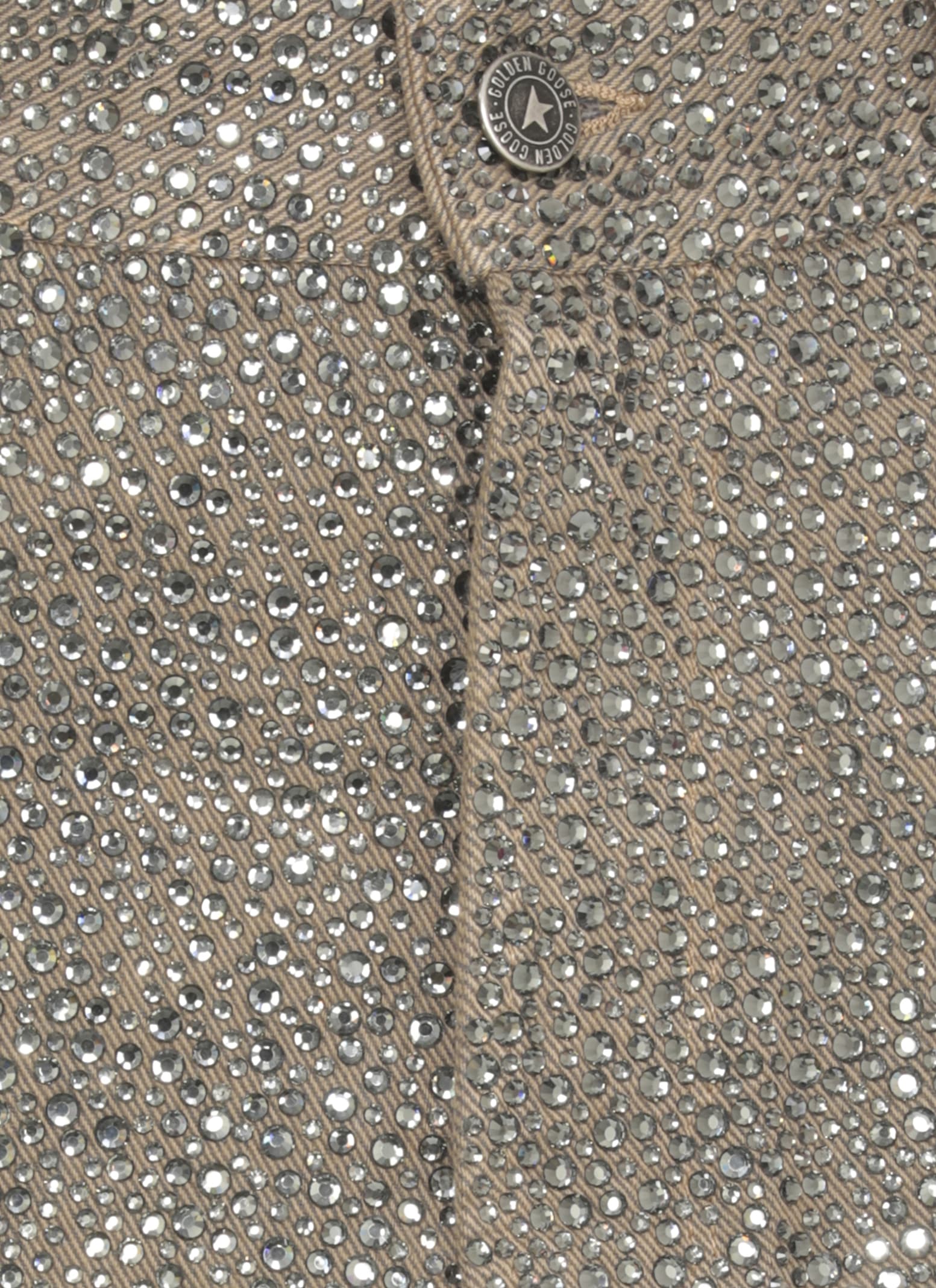 Golden Goose Straight-leg Pants With Gradient Crystal Embellishment In Animal Print