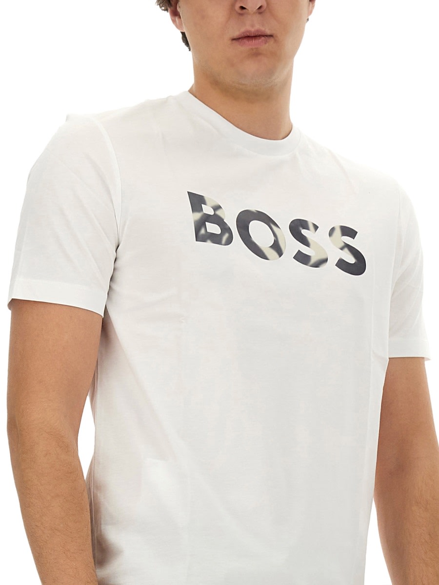 Shop Hugo Boss T-shirt With Logo In White