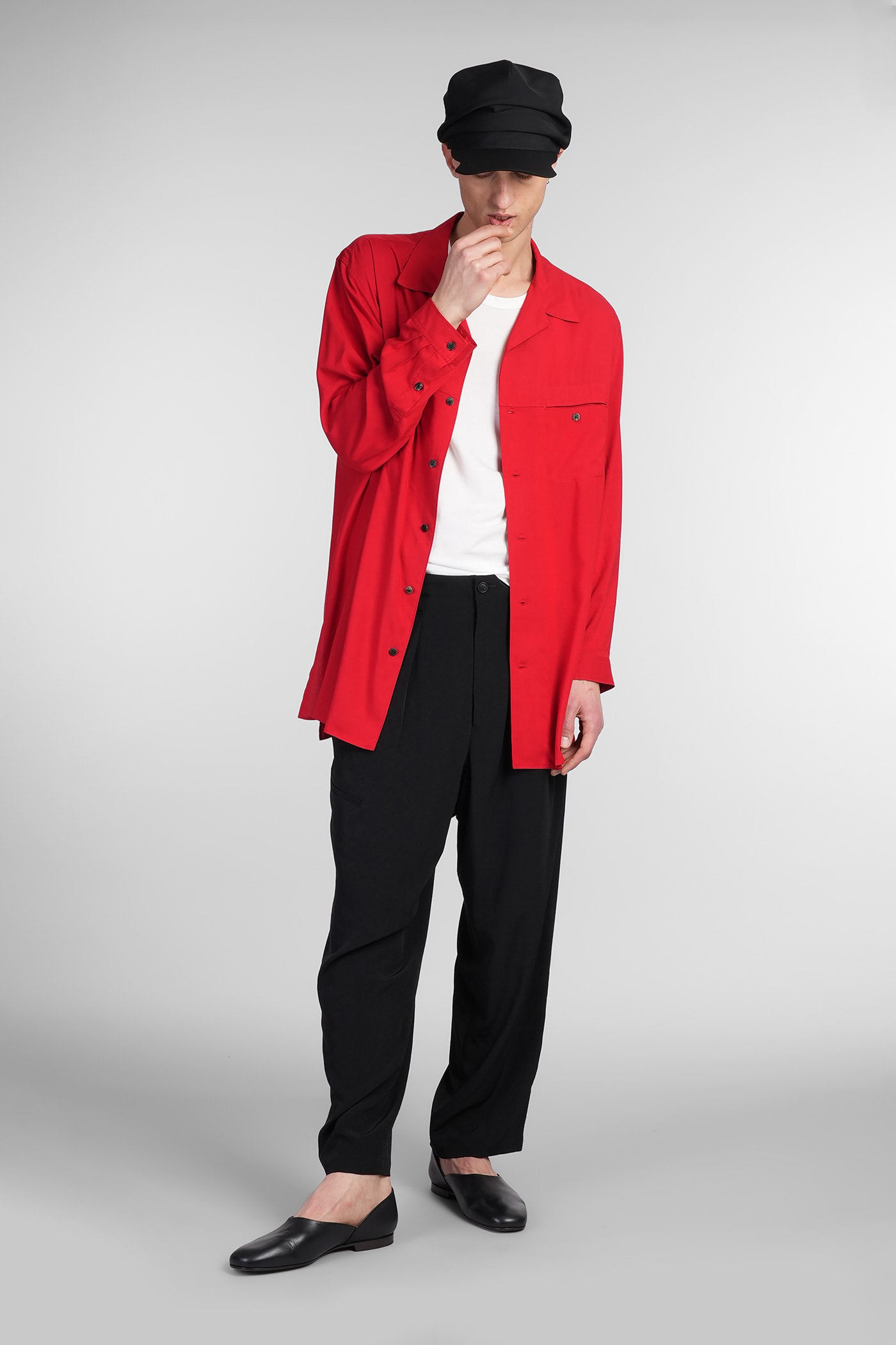 Yohji Yamamoto Shirt In Red Linen In Red