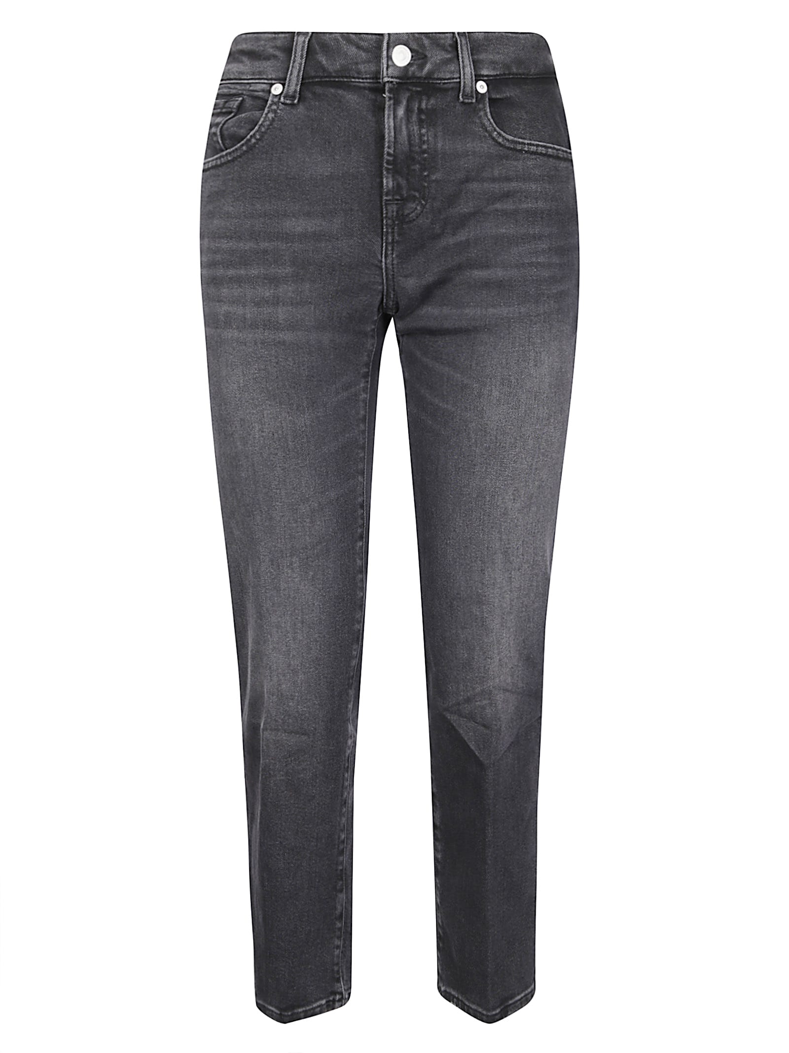 7 For All Mankind Calie Straight Ankle Bottomline In Gray