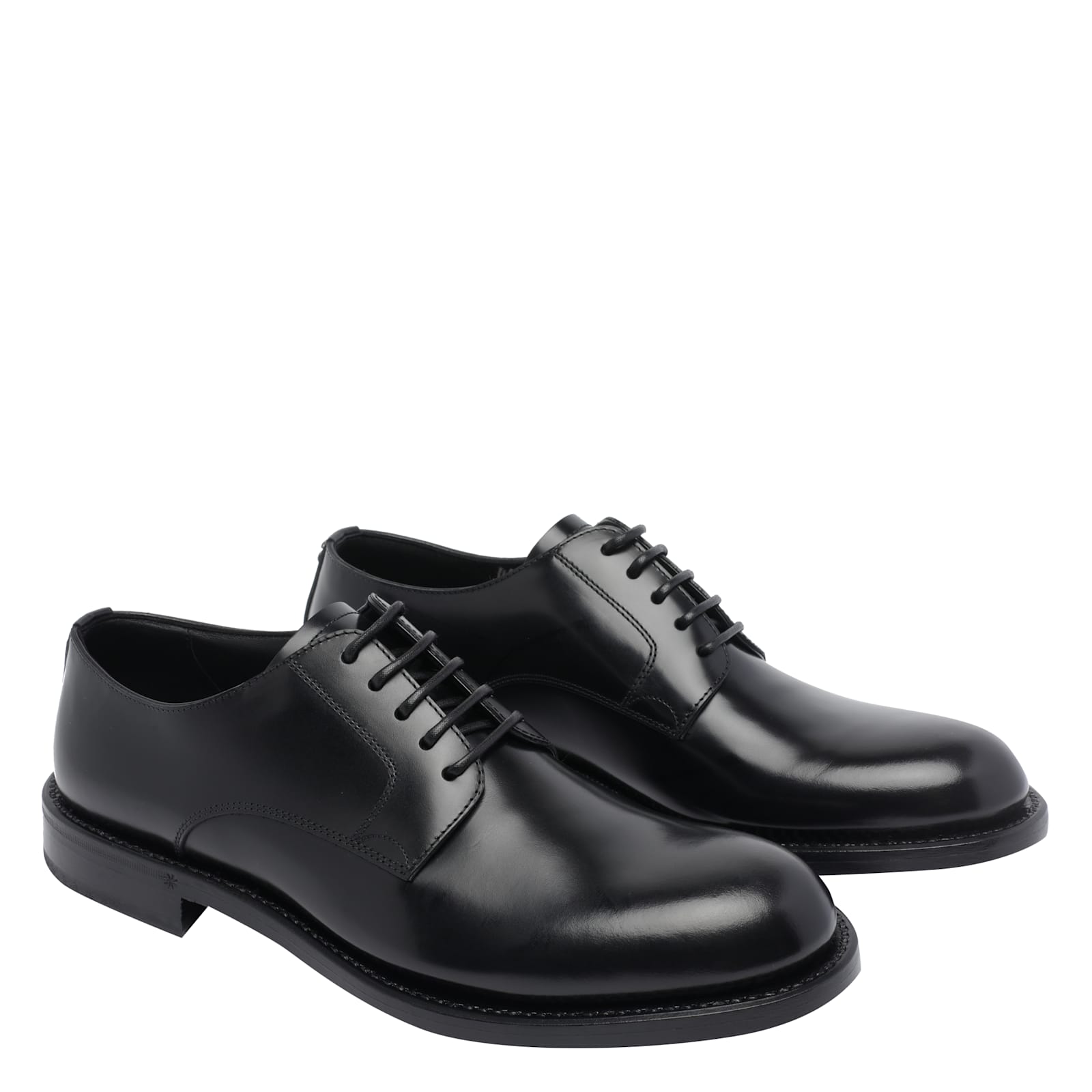 Dolce & Gabbana Lace-up Derby Shoes With A Brushed Finish In Black