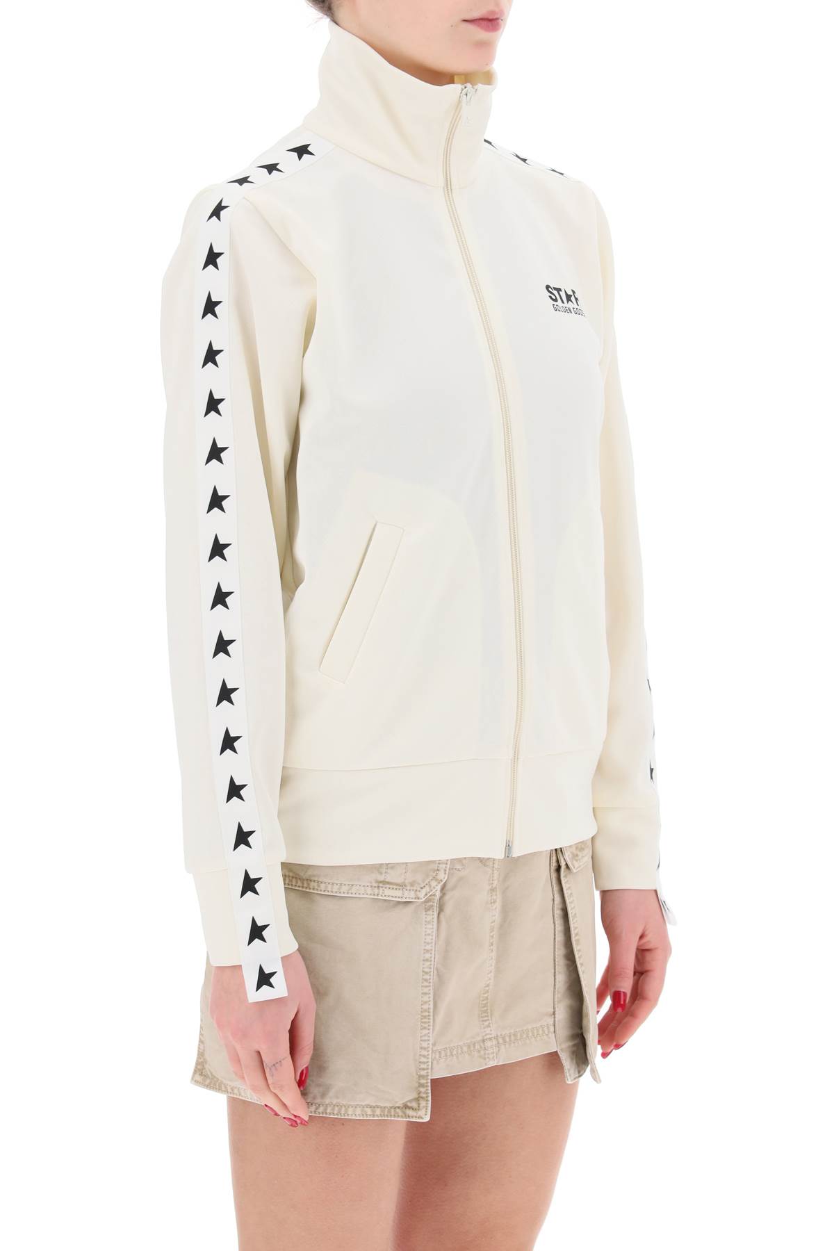 Shop Golden Goose Denises Athletic Track In Papyrus Black (white)