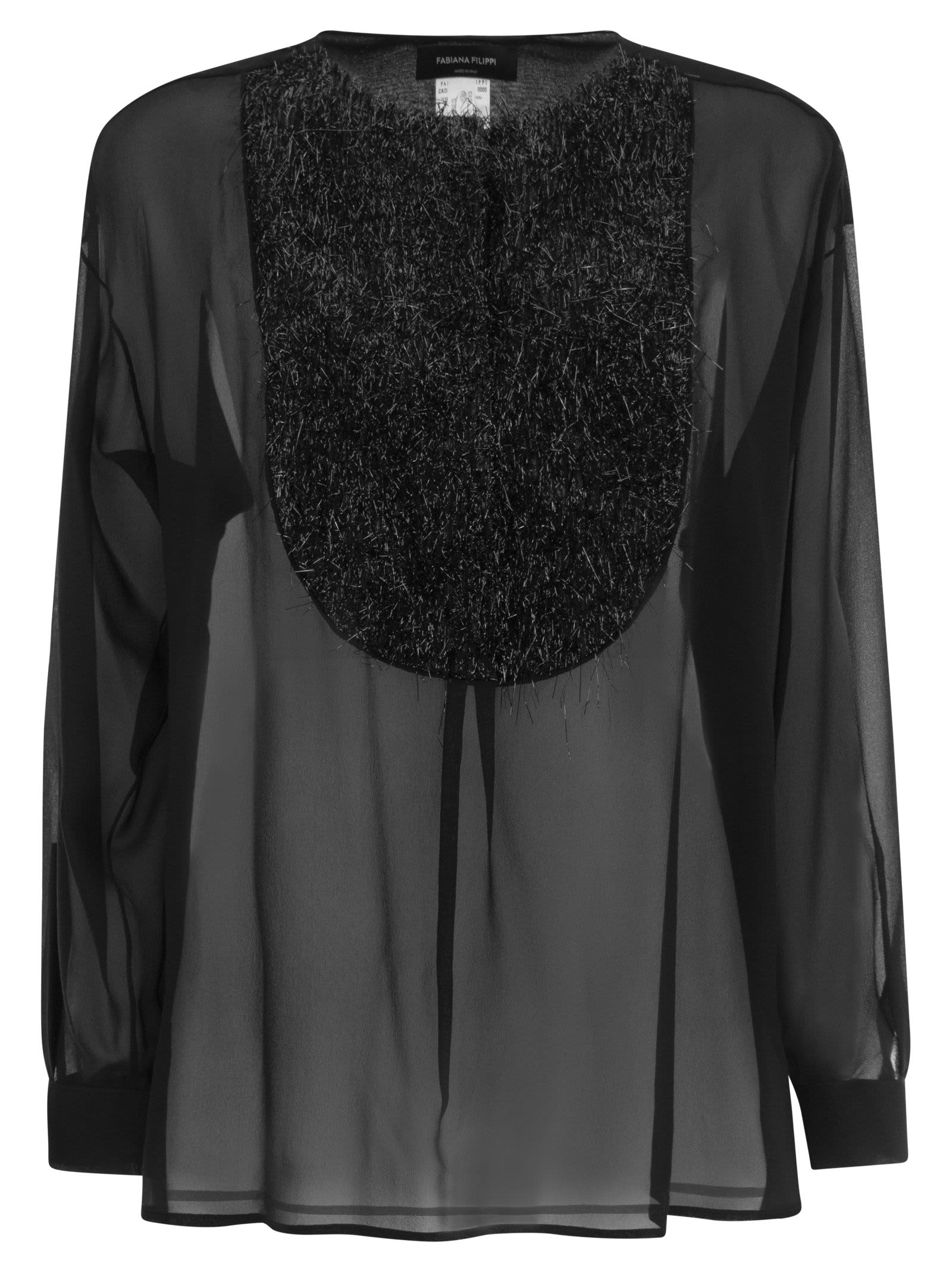 Shop Fabiana Filippi Silk Blouse In Nero