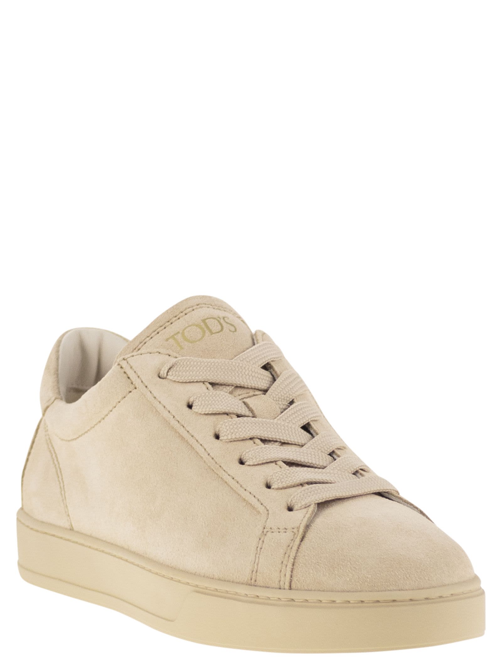 Tod's Suede Lace-up Sneakers In Neutral