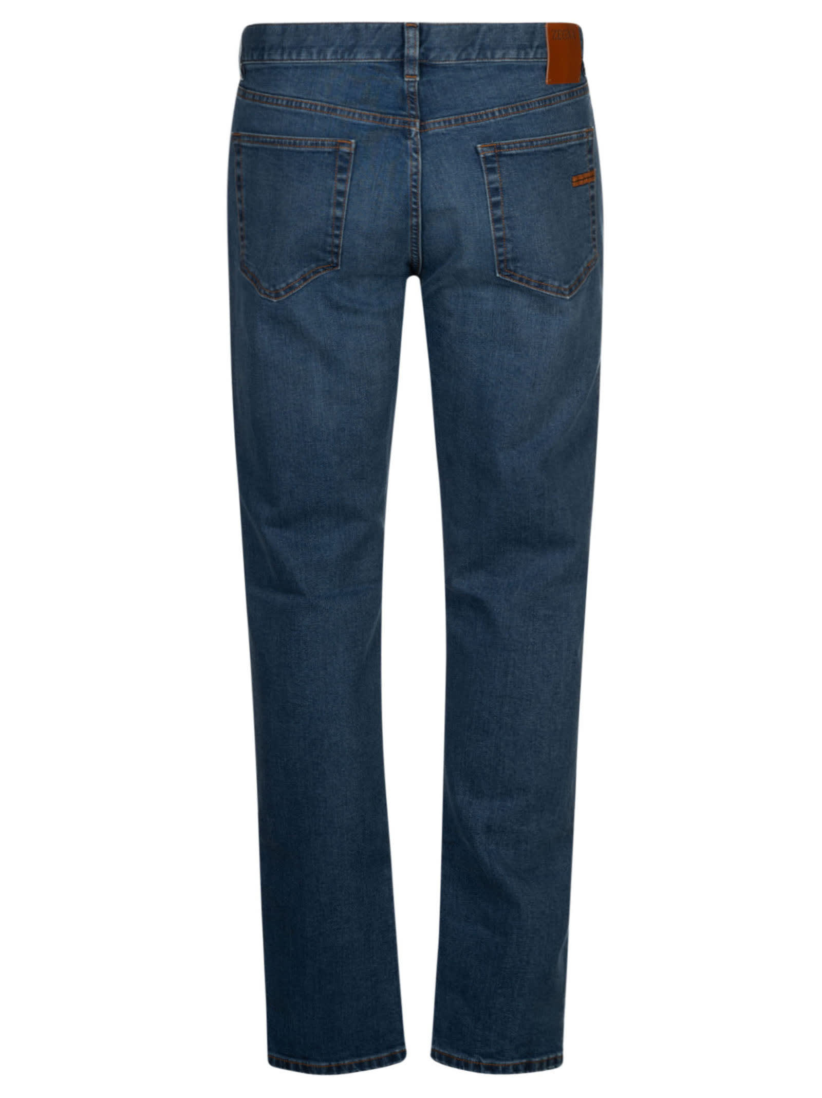 Shop Ermenegildo Zegna Fitted Buttoned Jeans In C