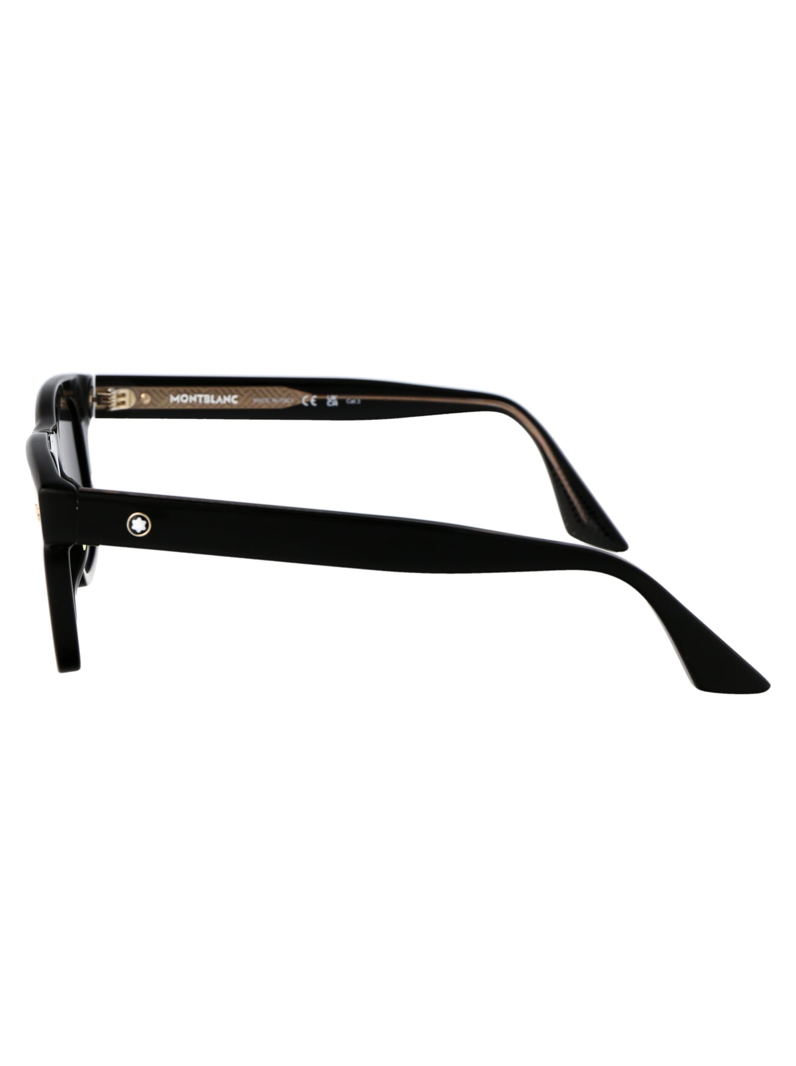 Shop Montblanc Mb0254s Sunglasses In 001 Black Black Smoke