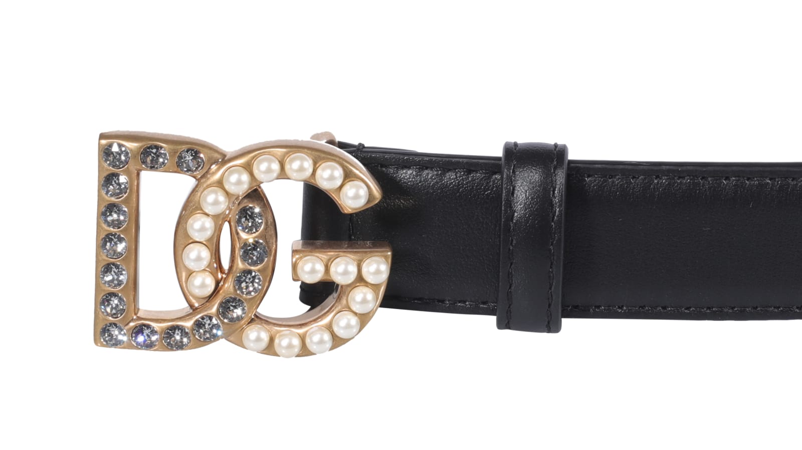 Shop Dolce & Gabbana Buckle Logo Belt In Black