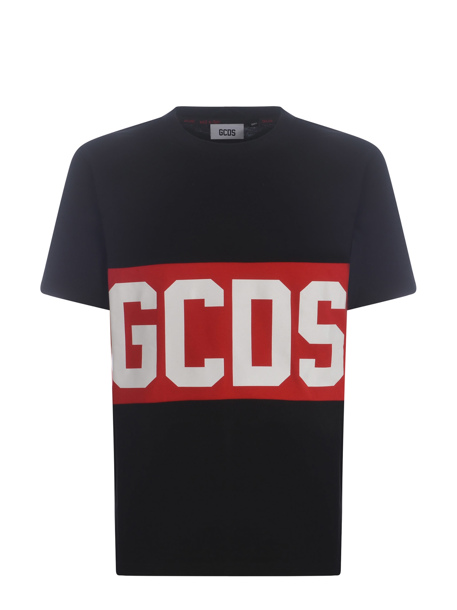 Shop Gcds T-shirt  Banda Logo Made Of Cotton In Nero