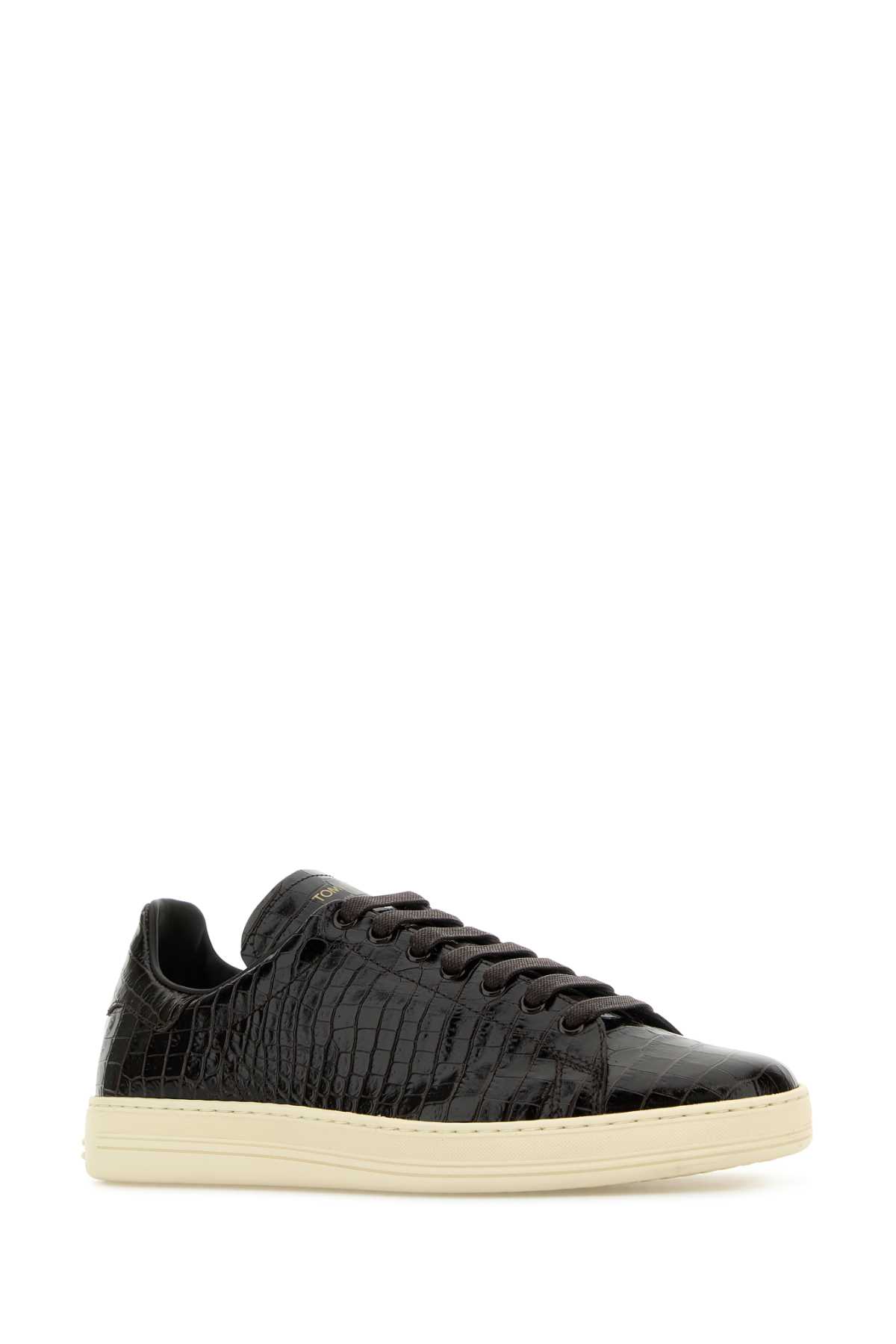 Shop Tom Ford Dark Brown Leather Warwick Sneakers In Ebonybrowncream