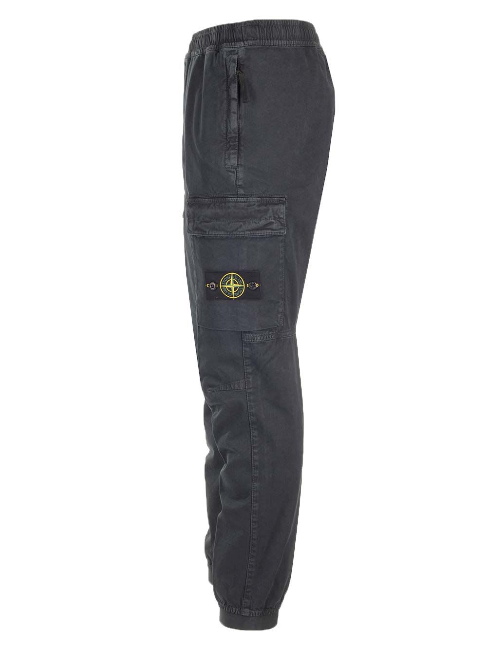 Shop Stone Island Cargo Pants In Organic Cotton In Black