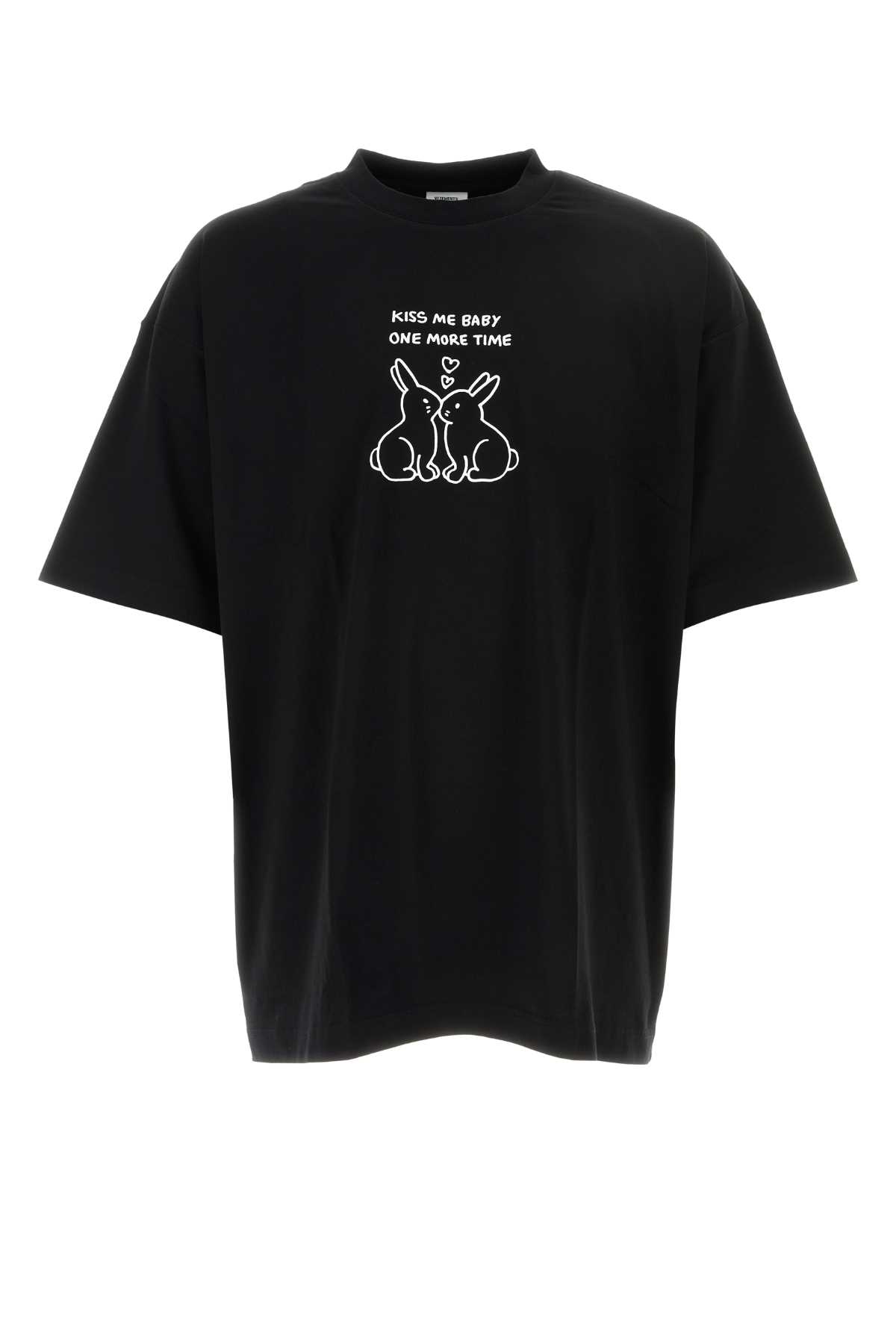 Shop Vetements Black Stretch Cotton Oversize T-shirt