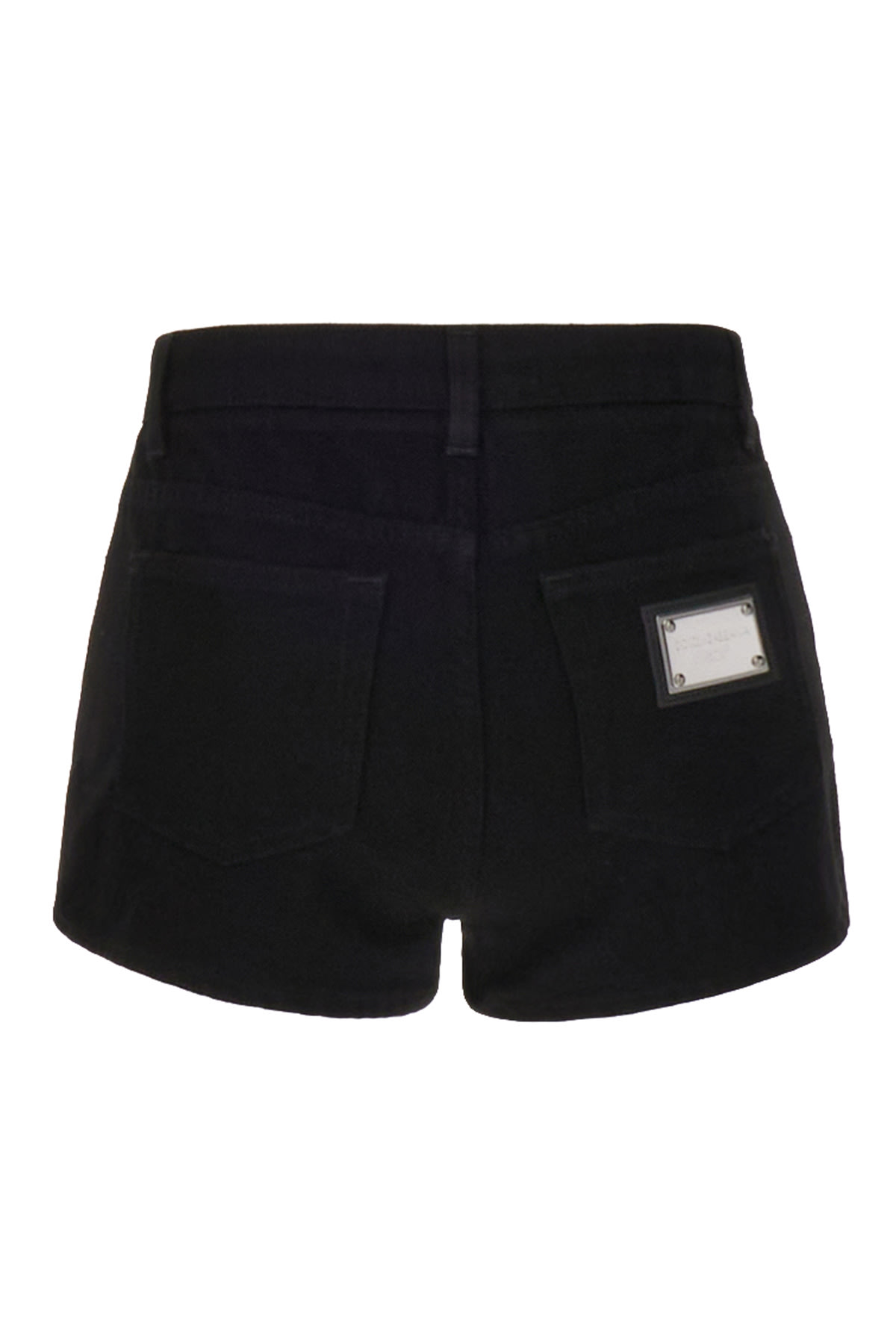 Shop Dolce & Gabbana Black Denim Shorts In Variante Abbinata