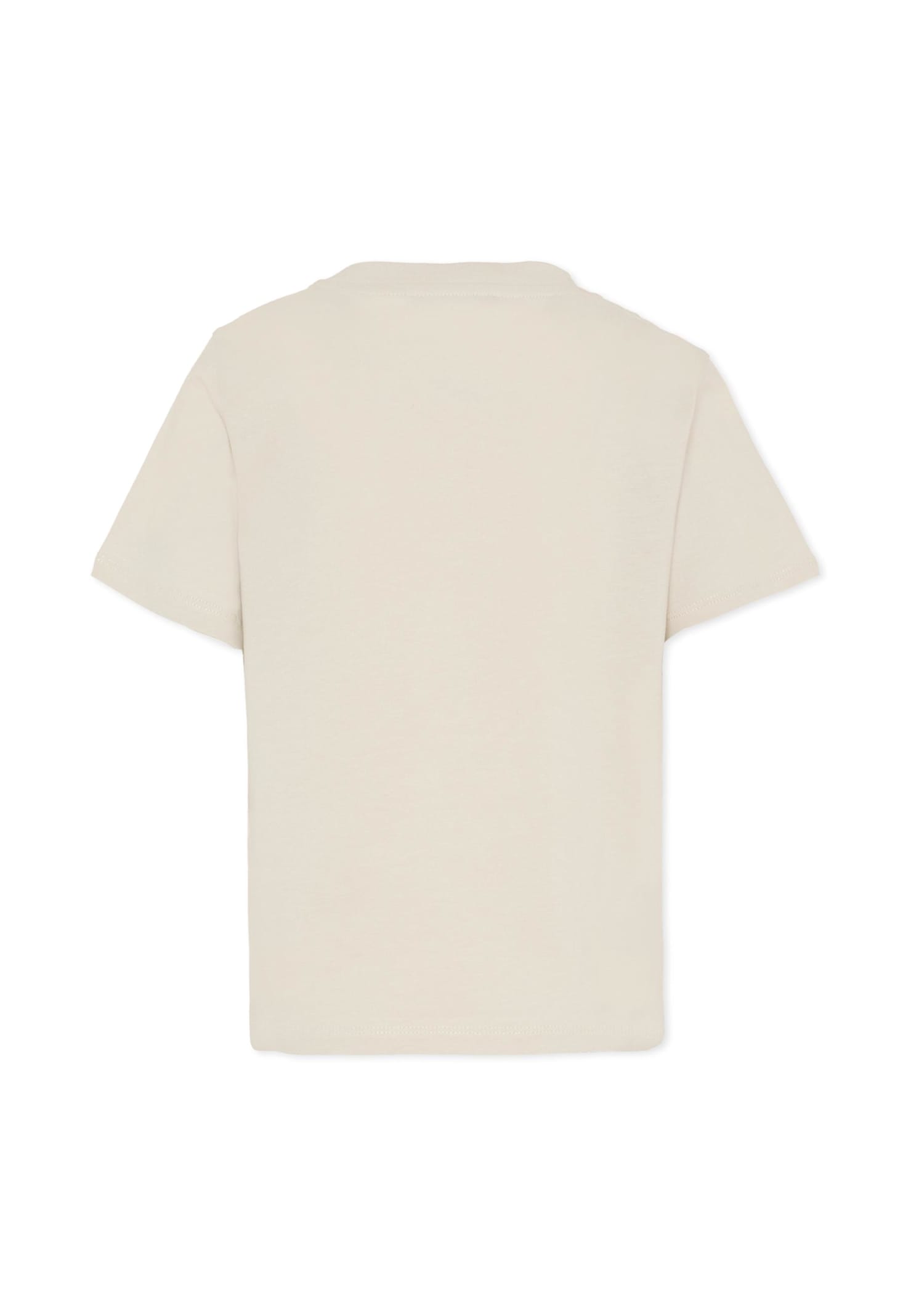 Balmain Beige T-shirt With Logo For Kids In Neutral