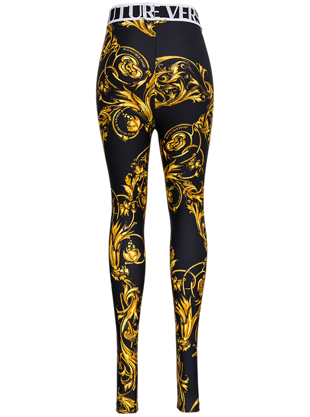 Versace Jeans Couture Leggings With Baroque Print And Logo