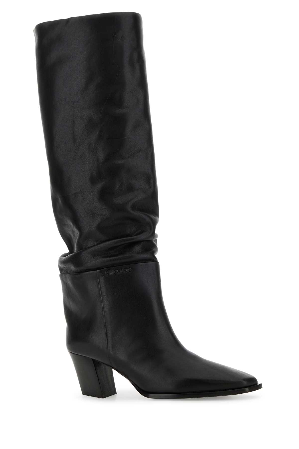 Jimmy Choo Black Leather Hart 60 Boots In Black