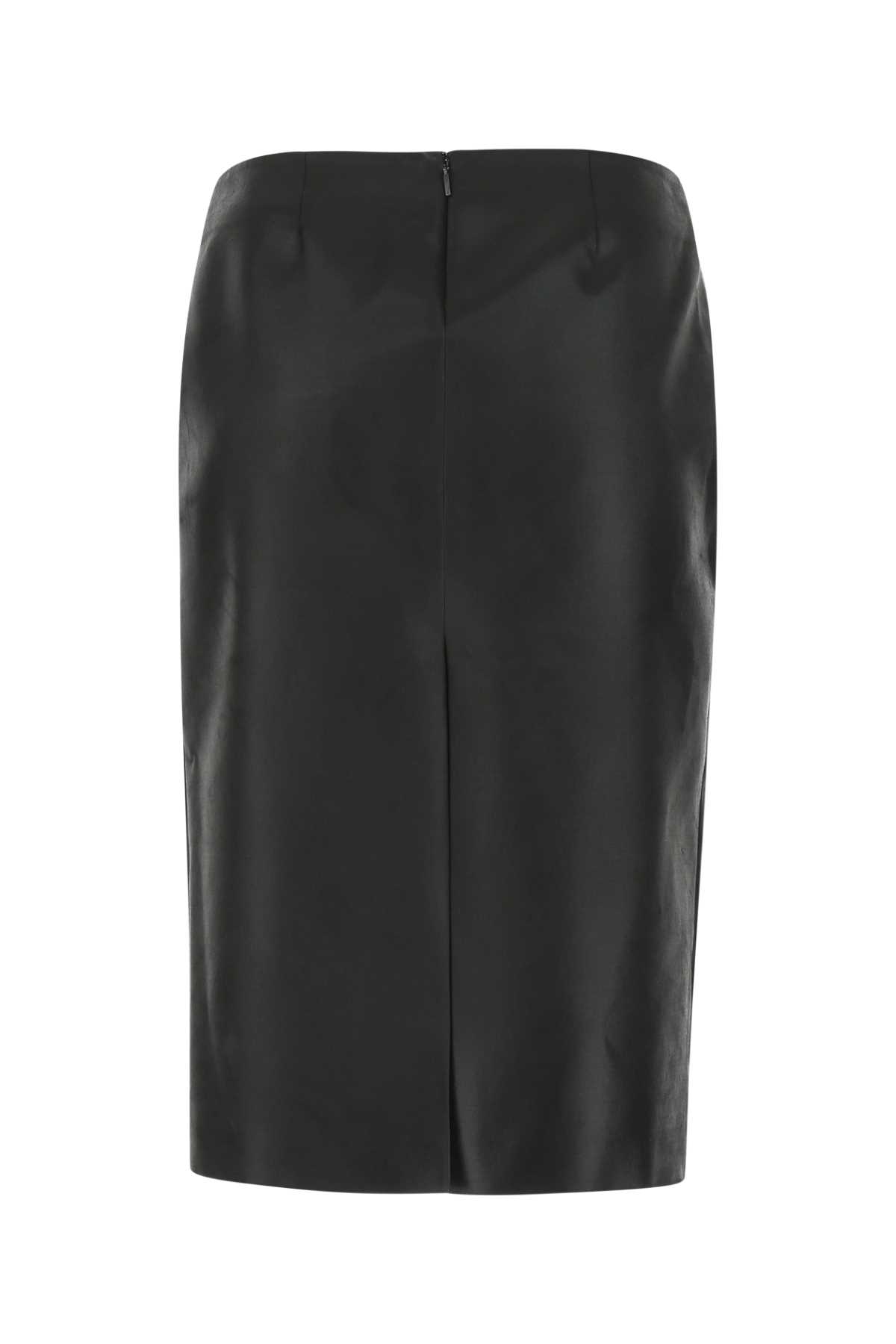 Saint Laurent Black Satin Skirt In 1000