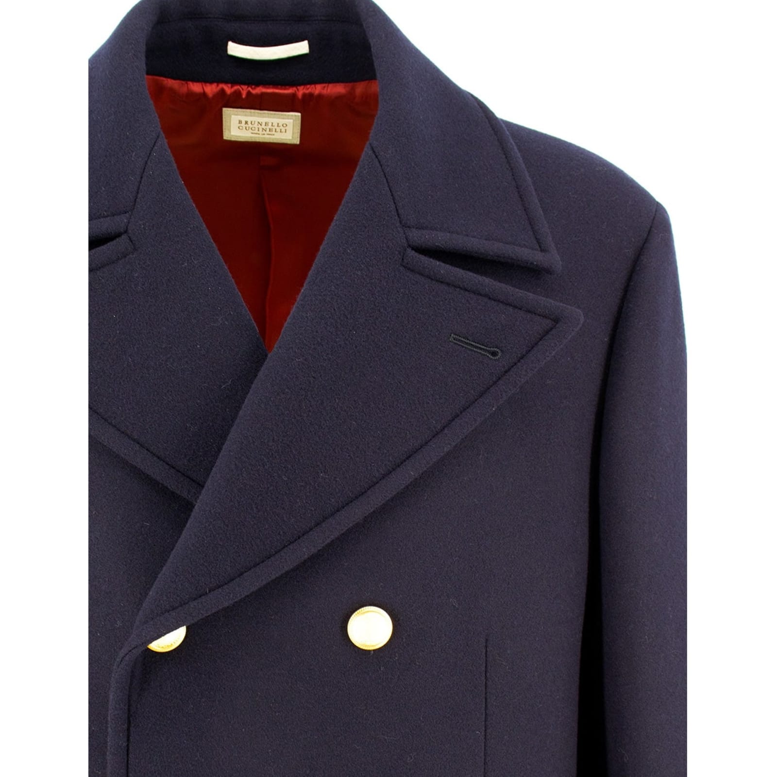 Shop Brunello Cucinelli Martingale Double-breast Coat In Blue
