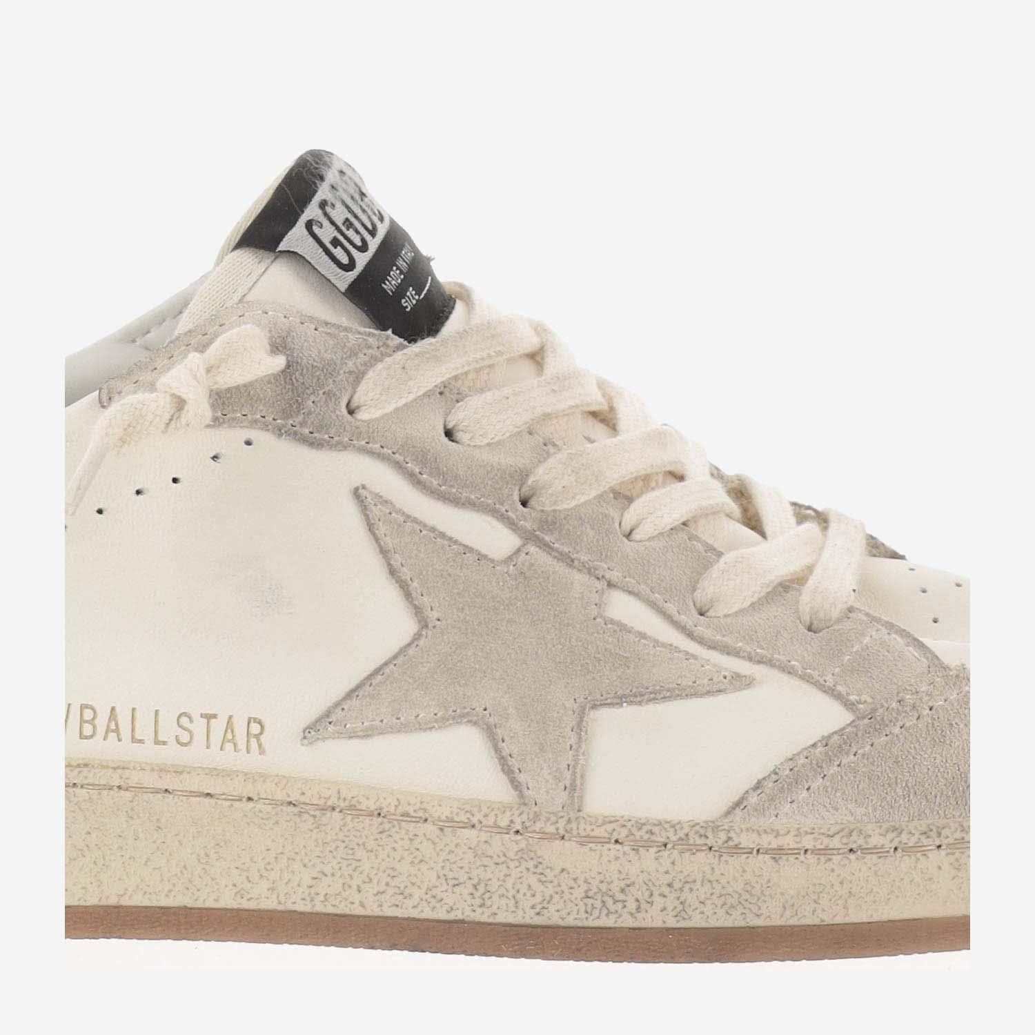 Shop Golden Goose Ball Star Sneakers In White/seedpearl/silver