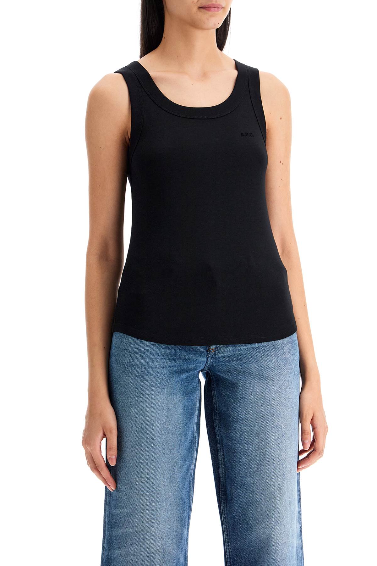 Shop Apc Agathe Tank Top For In Noir (black)