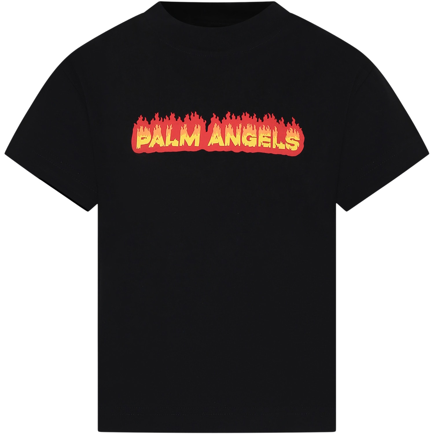 Palm Angels Black T-shirt For Boy With Logo