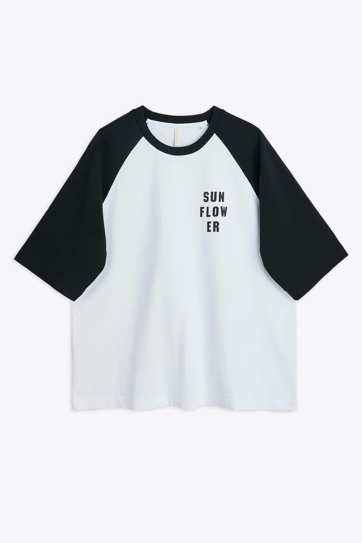 #2040 White cotton raglans sleeves t-shirt with logo - Baseball Tee