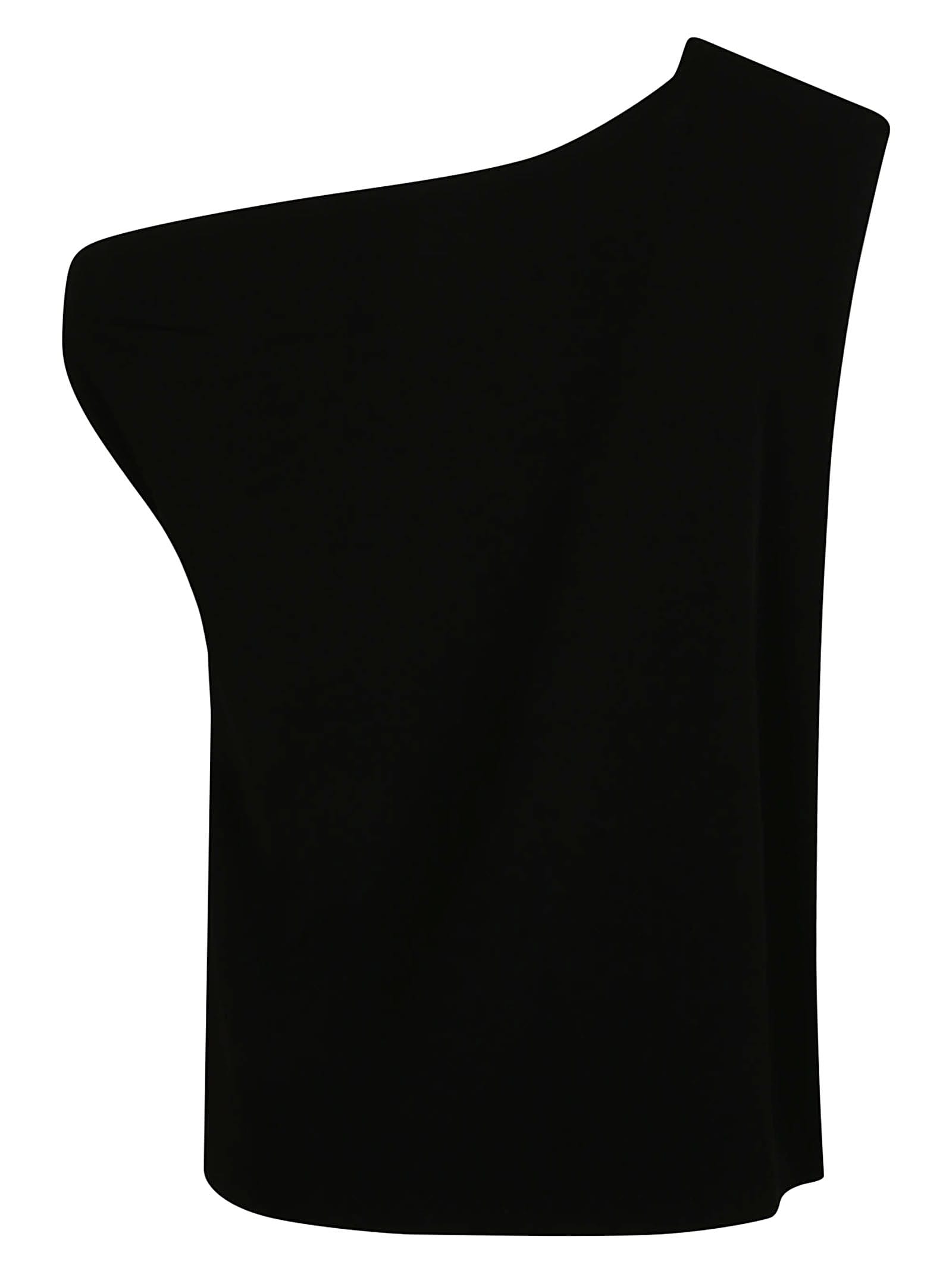 Shop Norma Kamali Drop Shoulder Top In Black