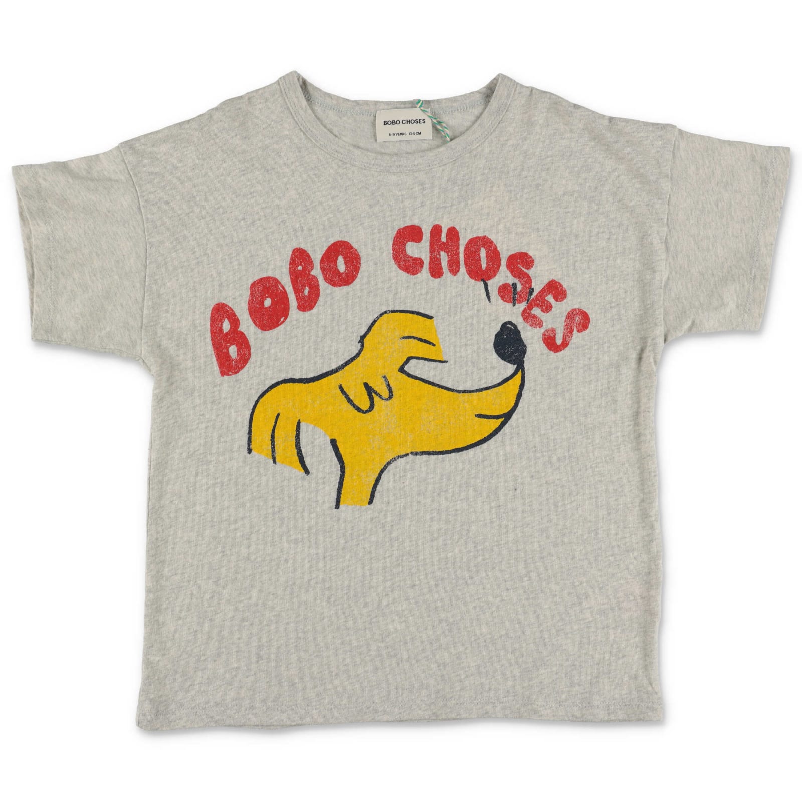 Bobo Choses T-shirt Grigio Melange In Jersey Di Cotone