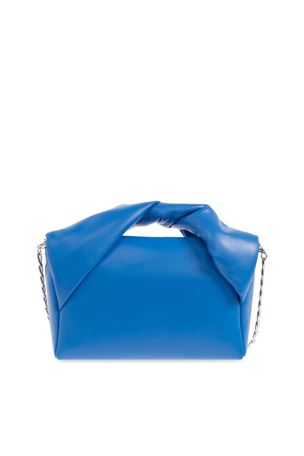 Shop Jw Anderson Twister Medium Top Handle Bag In Blue