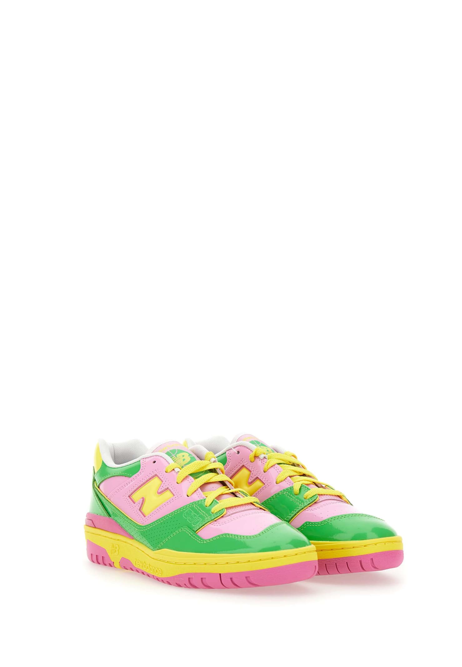 Shop New Balance Bb550 Sneakers In Pink-green-lime