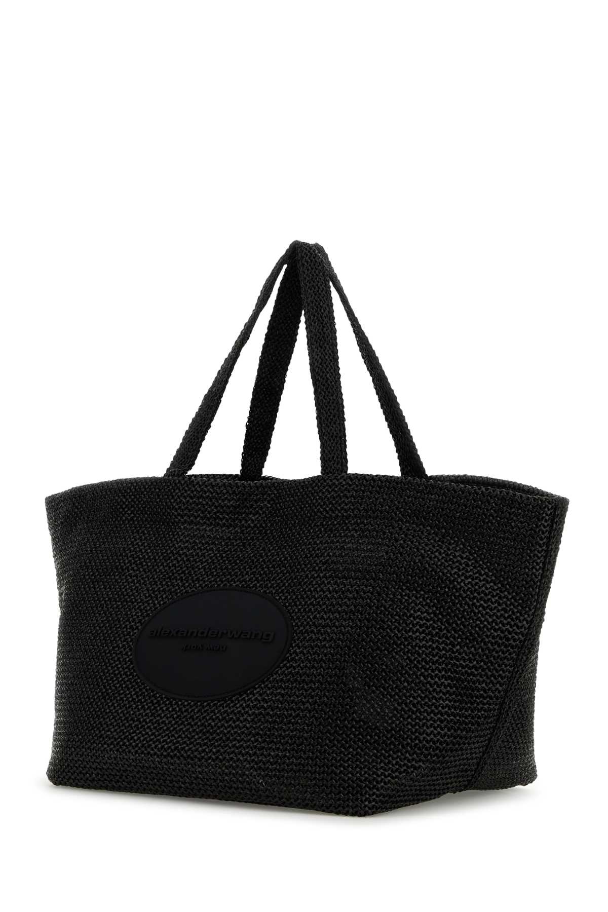 Alexander Wang Black Crochet Xl Punch Shopping Bag In Black