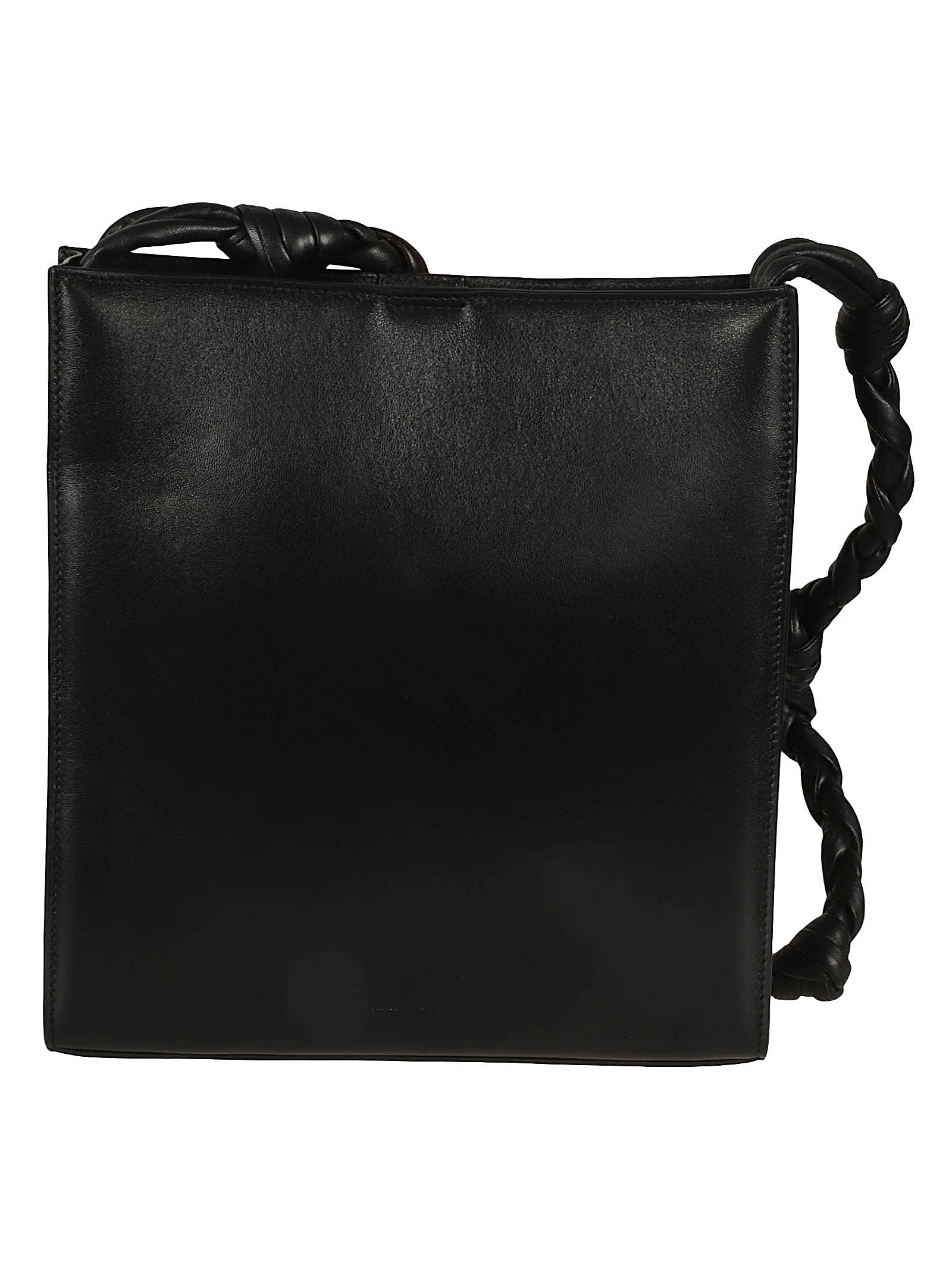 Jil Sander Leather Shoulder Strap In Black/grey