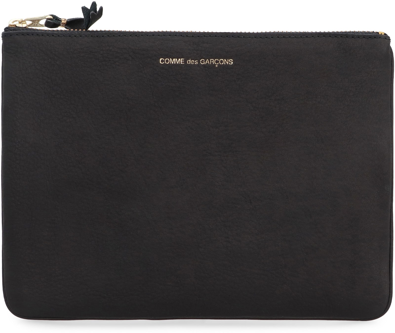 Comme Des Garçons Leather Flat Pouch In Black